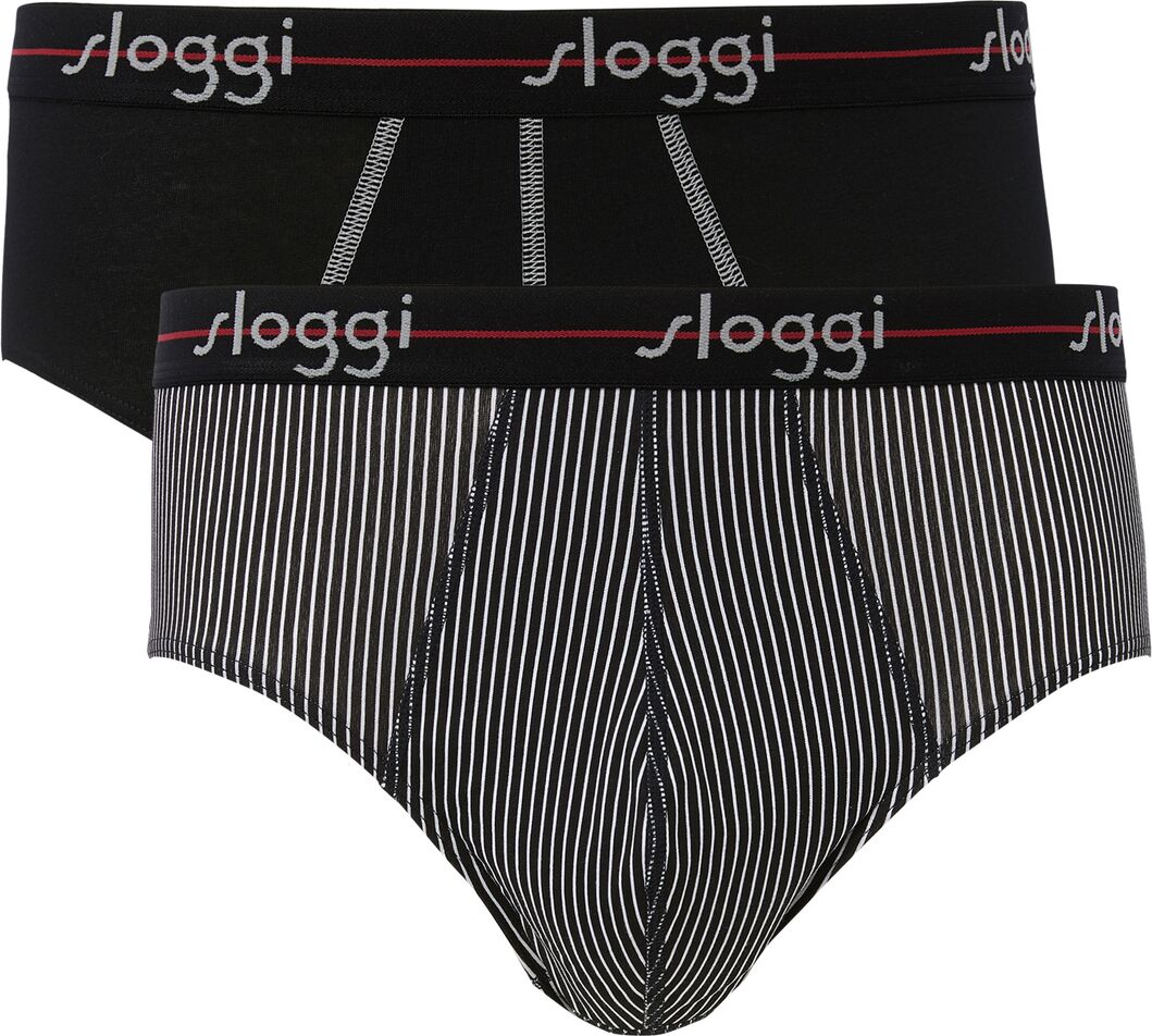 Sloggi Lote de 2 slips MEN START   preto + riscas preto