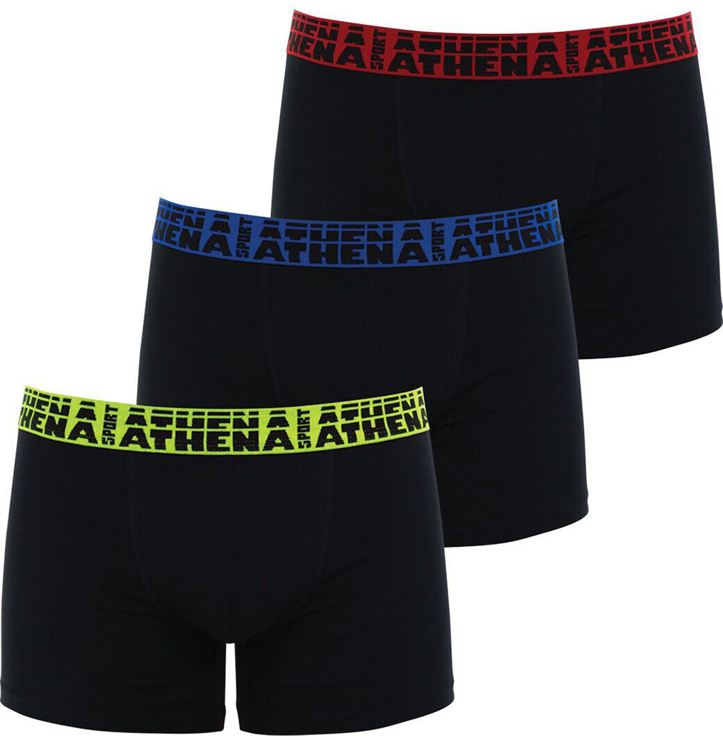 Athena Lote de 3 boxers, Easy Sport   preto + azul + preto