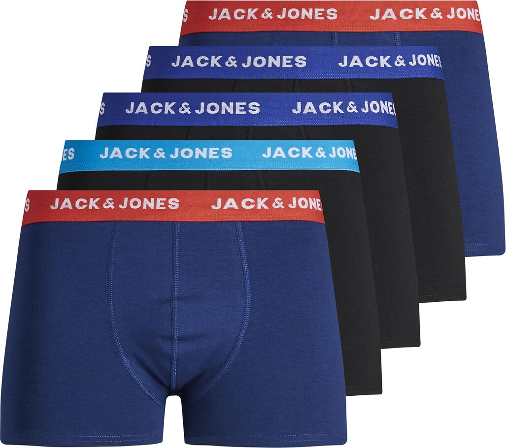 Jack & Jones Lote de 5 boxers   preto + azul