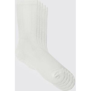 boohoo 5 Plain Sports Socks, White ONE SIZE