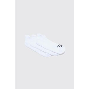 boohoo Active Training Dept Cushioned Trainer 3 Pack Socks, White ONE SIZE