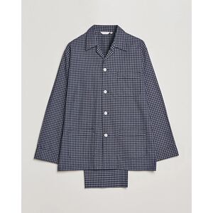 Derek Rose Checked Cotton Pyjama Set Navy