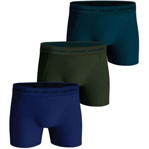 Björn Borg Cotton Stretch Boxer 3-Pack Herr, L, Green/Green/Blue