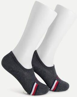 Tommy Hilfiger 2-Pack Strumpor Th Men Footie 2p Iconic Stripe Grå  Male Grå