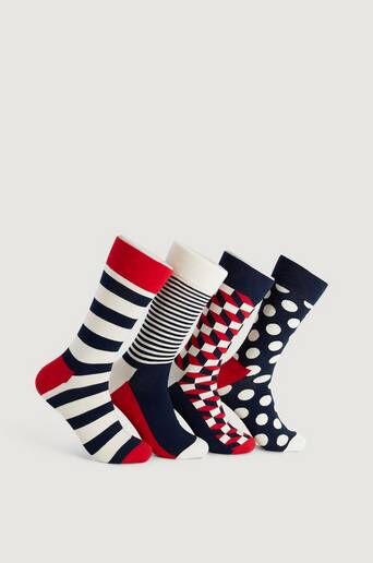 Happy Socks 4-Pack Strumpor Classic Navy Socks Gift Set Multi  Male Multi