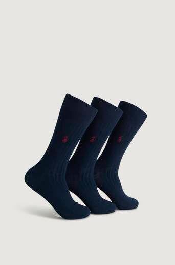 Polo Ralph Lauren 3-Pack Strumpor Socks Rib Blå  Male Blå