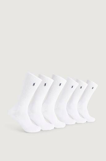 Polo Ralph Lauren 6-Pack Strumpor Crew Sock Vit  Male Vit