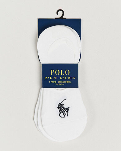 Polo Ralph Lauren 3-Pack No Show Big Pony Pony Socks White