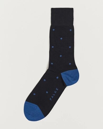 Falke Cotton Dot Sock Black/Sapphire