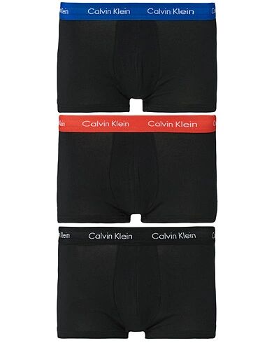 Calvin Klein Cotton Stretch Low Rise Trunk 3-Pack Blue/Red/Black