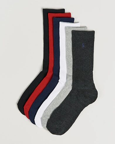 Polo Ralph Lauren 6-Pack Cotton Crew Socks Multi