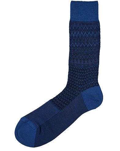 Missoni Crochet Knit Socks Dark Blue