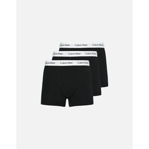 Men's Calvin Klein 3 Pack Men's Cotton Stretch Trunks - Black White Waistband - Size: XL