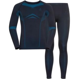 Odlo Fundamentals Performance Warm Men's Functional Underwear Set, dark sapphire - blue jewel, XL