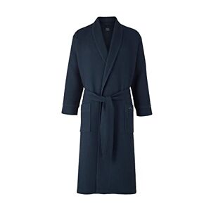 The Savile Row Company London Personalised Men's Lightweight Soft Cotton Waffle Dressing Gown - Navy - Medium