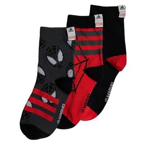 adidas Boy's Marvel Spider-Man Crew 3 Pairs Crew Socks, Black/Grey Six/Grey Six, S