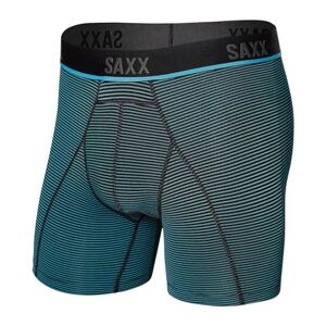 Saxx Men's Boxer Briefs with Integrated Support Pocket, Mini Blue Stripes, XL