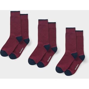 Savile Row Company Burgundy Cotton Mix Three Pack Socks 39/42 - Men