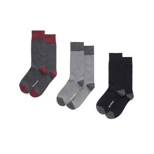 Savile Row Company Black Combed Cotton-Blend Three Pack Assorted Socks 39/42 - Men