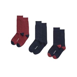 Savile Row Company Spotted Combed Cotton-Blend Three Pack Assorted Socks 39/42 - Men