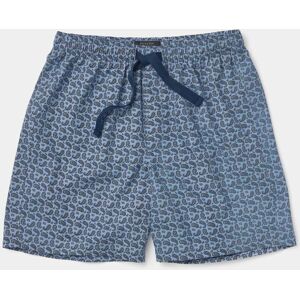 Savile Row Company Blue Paisley Print Cotton Lounge Shorts S - Men