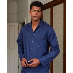 Savile Row Company Navy Piped Brushed Cotton Pyjamas S - Men