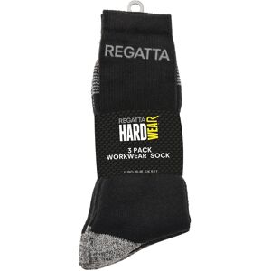 Regatta RMH003 Hardwear Black Work Socks - Pack of 3