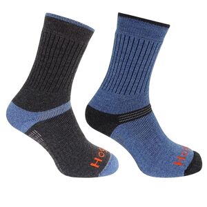 Hoggs of Fife 1905 Tech Active Socks (Twin Pack) 10-13 Charcoal/Denim