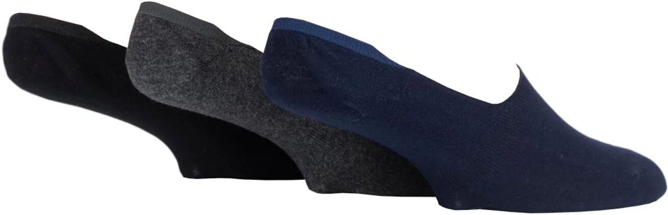 6 Pairs Men's Gentle Grip Invisible Socks - Black/Grey/Navy male