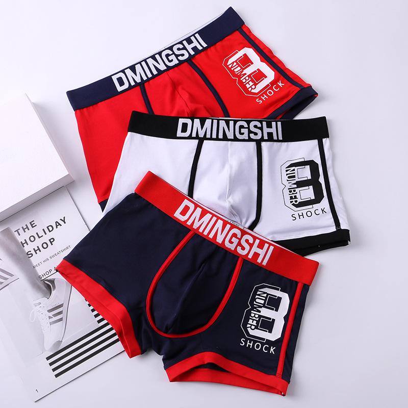 Straight Fire Fashion Men's Underwear Men's Boxer Briefs Cotton Breathable Trendy Personalized Printed Letters Boys' Boxer Briefs Bottoms Men