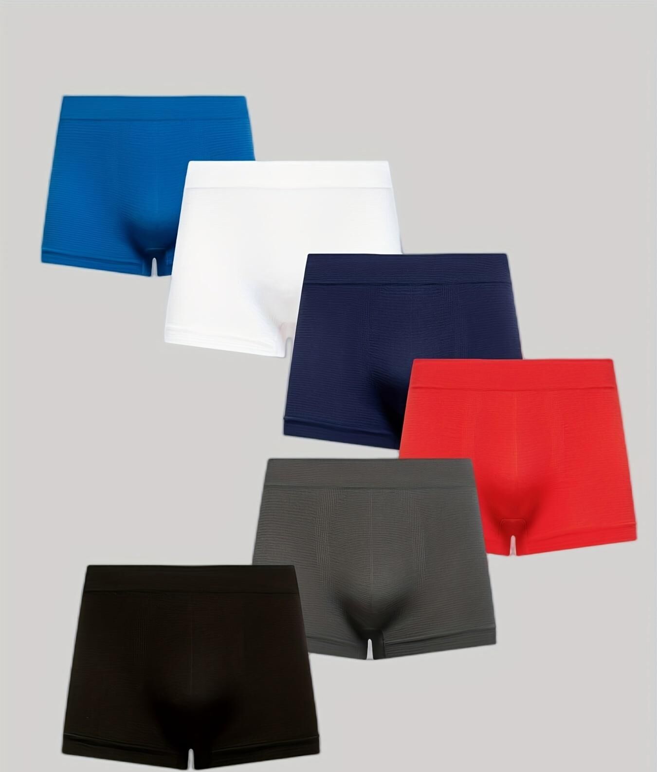 ZIMI COLLECTION 6pcs/Packs Men's Underwear Casual Plain Color Boxer Briefs