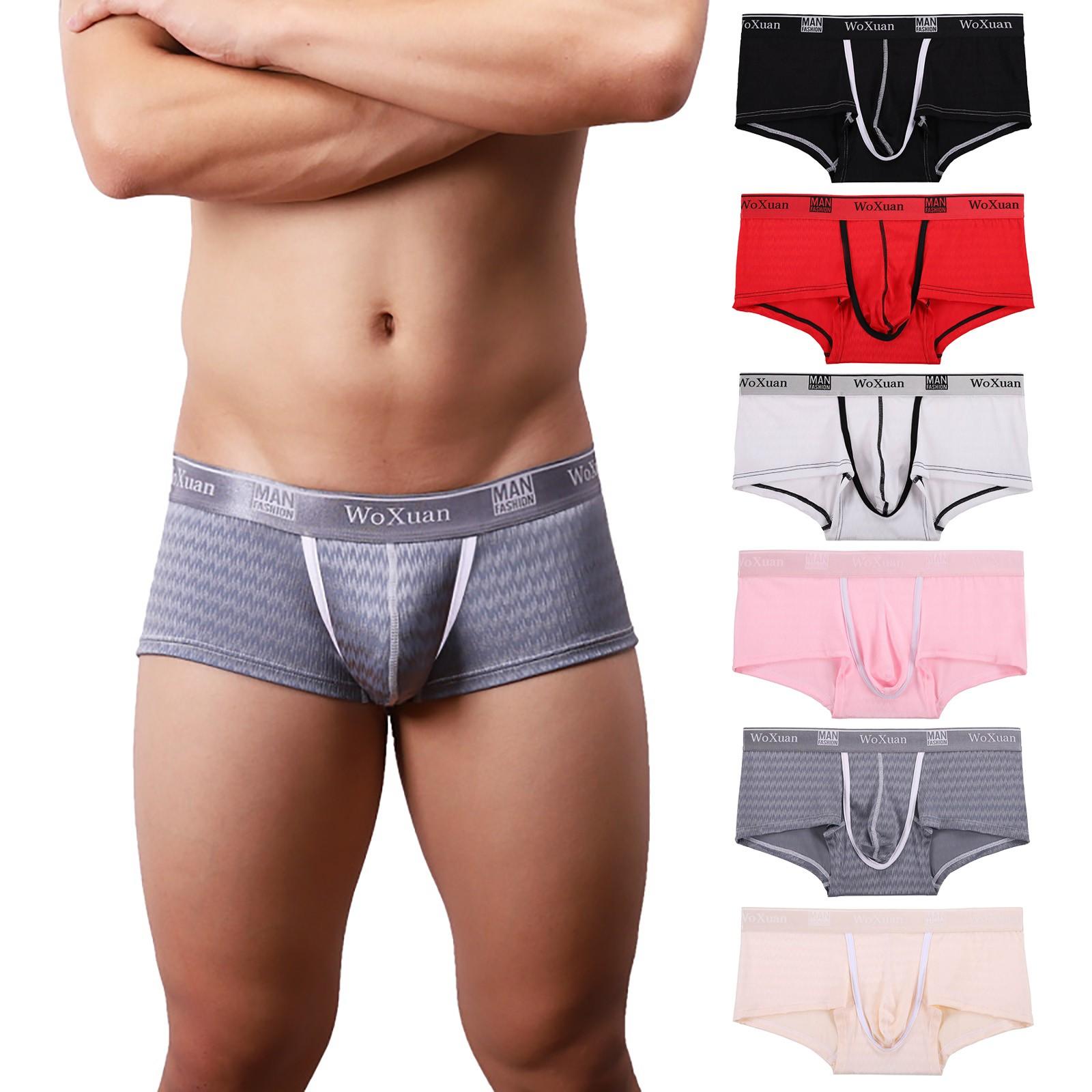 BloomingGirl Men's Sexy Underwear Boxer Shorts Trend Personality Youth Splicing Boxer Shorts