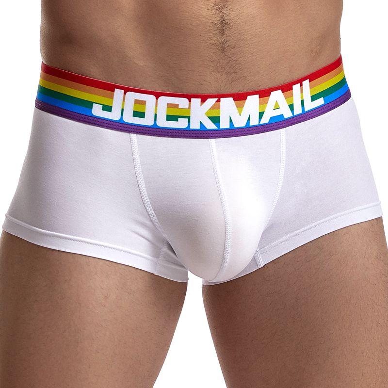 Boxer JOCKMAIL Cotton & Modal Blend Fabric Men's Underwear Soft Breathable Rainbow Colours Striped Waistband Shorts Quick Dry Sports Trunks