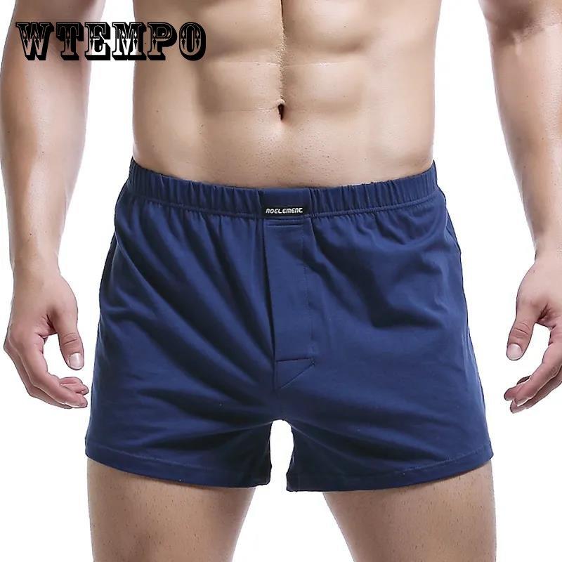 WTEMPO Men's Underwear Loose Cotton Boxer Briefs Comfortable and Breathable Home Pajamas