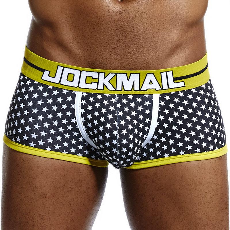 Boxer Jockmail Star Print Low-rise Cotton Breathable Sports Men's Underwear