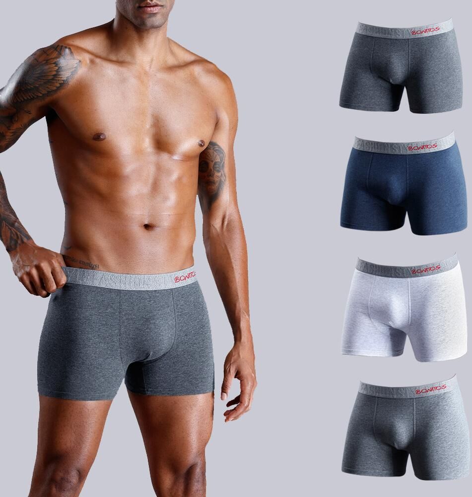 BONITOS 4pcs Men's Panties Cotton Sexy Man Underwear Boxers Brand Men Underpant Pack