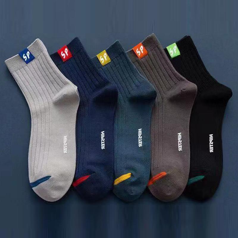 Maonica Underwear 5/10 Pairs Men's Mid-calf Socks Comfortable Cotton Breathable Sports Socks Men's Casual Business Socks