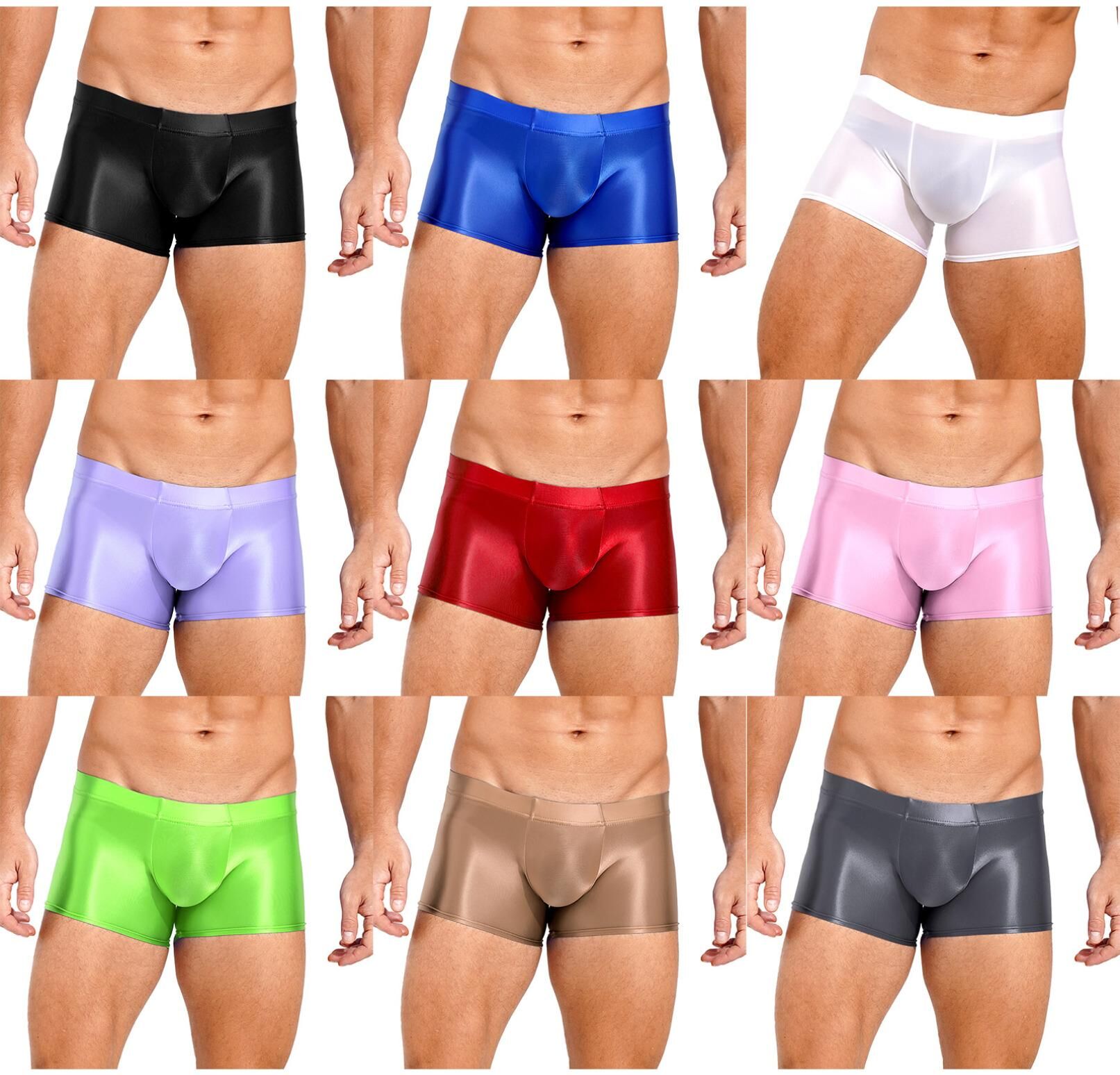 YOOJIA Men's Boxer Short Underwear Breathable Seamless Transparent Briefs Swimming Trunks Underpants