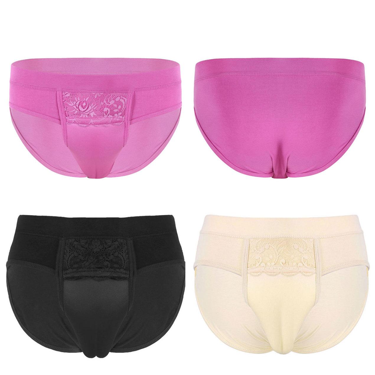 iEFiEL Men's Shaping Briefs Underwear Hiding Gaff Panties Cotton Lingerie for Crossdresser Halloween Costume