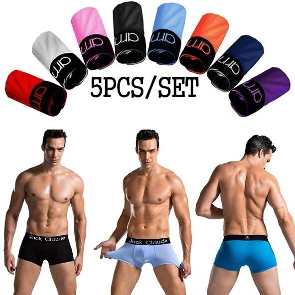 JanYi 5Pcs Boxershorts Mens Underwear Boxers Cotton Soft Men's Boxer Breathable Ropa Underwear