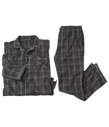 Atlas for Men Men's Grey Checked Flannel Pyjamas  - CHECKED - Size: XXL