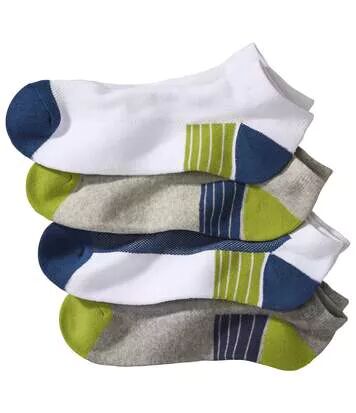 Atlas for Men Pack of 4 Pairs of Men's Trainer Socks - White Grey  - GREY - Size: 9-11