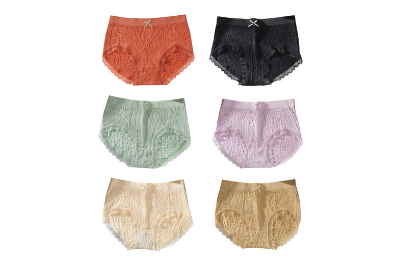 AZONE STORE LTD T/A Shop In Store Three-Pack Soft Lace Ruffle Underwear - 2 Colour Set Options - Black   Wowcher