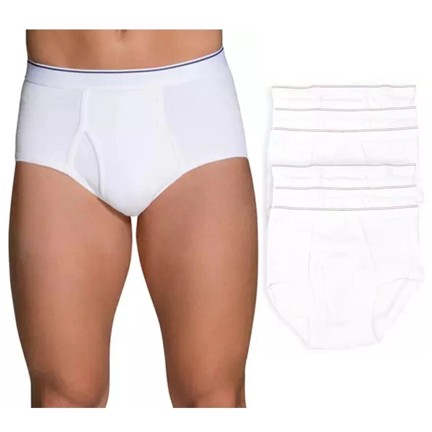 DailySale 6-Pack: Men's Classic White Cotton Brief Underwear