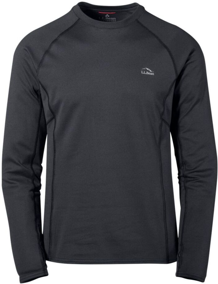 Men's L.L.Bean Midweight Base Layer - Long Underwear Crew, Long Sleeve Black Medium, Synthetic