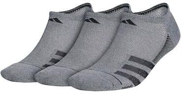 adidas Men's adidas 3-pack Superlite Stripe 3 No-Show Socks, Size: 6-12, Dark Grey