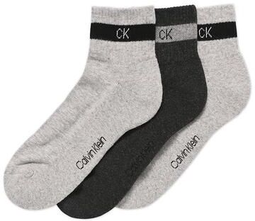 Calvin Klein Men's Calvin Klein 3-Pack Terrycloth Quarter Crew Socks, Dark Grey