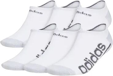 adidas Men's adidas 6-Pack Linear Superlite III Super No-Show Socks, Size: 6-12, White