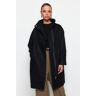 Trendyol Black Oversize Wide Cut Long Stucked Coat Other 36 female