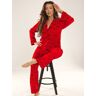 Pyjamas De Lafense 718 Madeleine L/R S-4XL red 033 Other L female